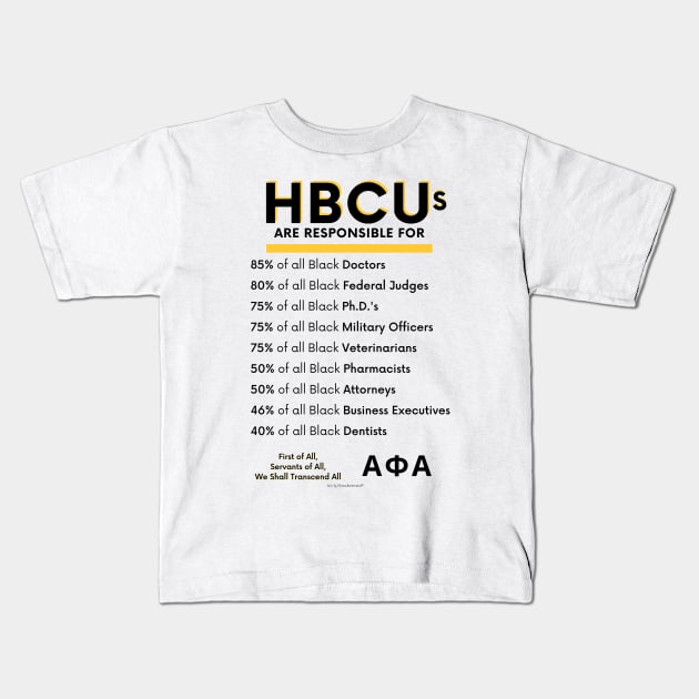 HBCUs are responsible for… (DIVINE 9 ALPHA PHI ALPHA) Kids T-Shirt by BlackMenStuff